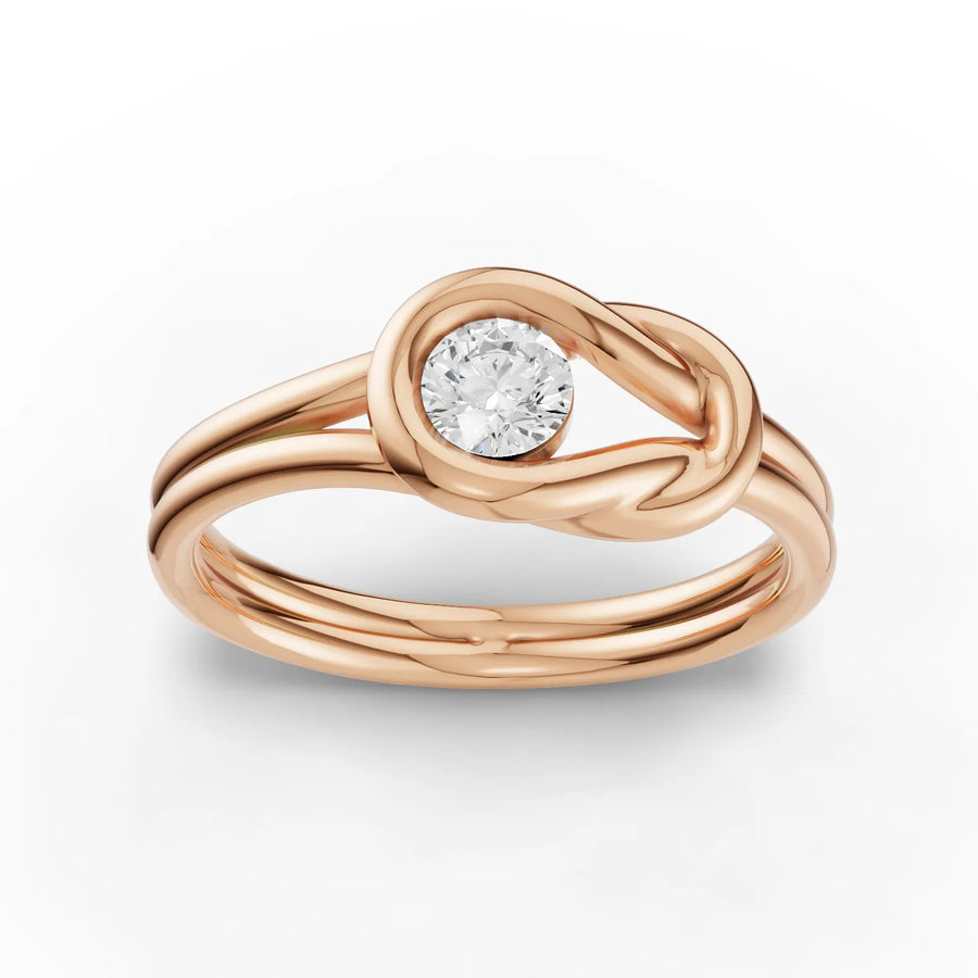 Solitaire ring rose gold angle