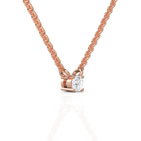 Round Lab Diamond Solitaire Pendant