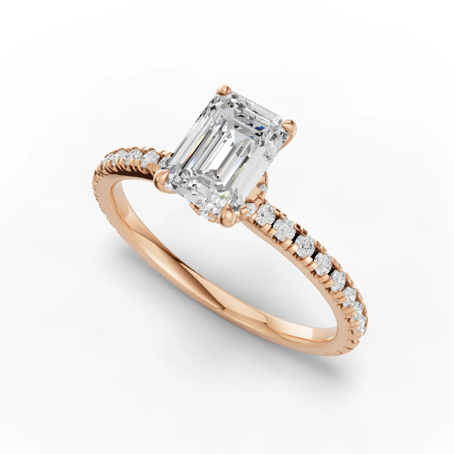 Rose gold prong geometry detail