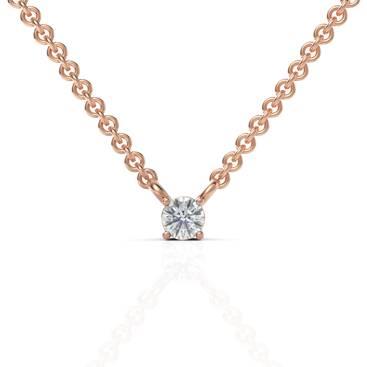 Round Lab Diamond Solitaire Pendant