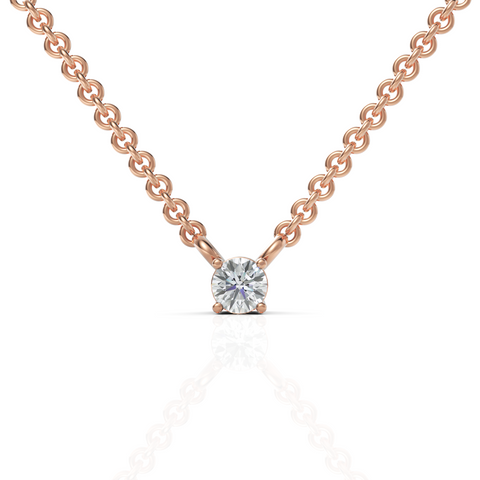 Round Lab Diamond Solitaire Pendant