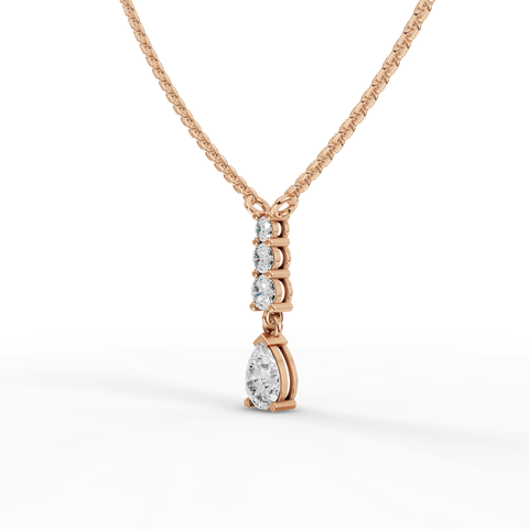 Pear-Cut Lab-Grown Diamond Drop Jewelry Set: Earrings, Pendant Necklace & Side-Stone Ring