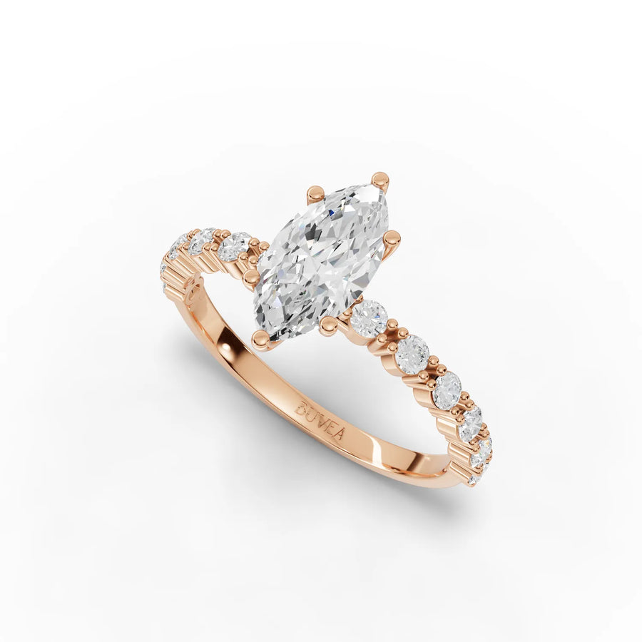 1.36 CT marquise ring rose gold angled profile