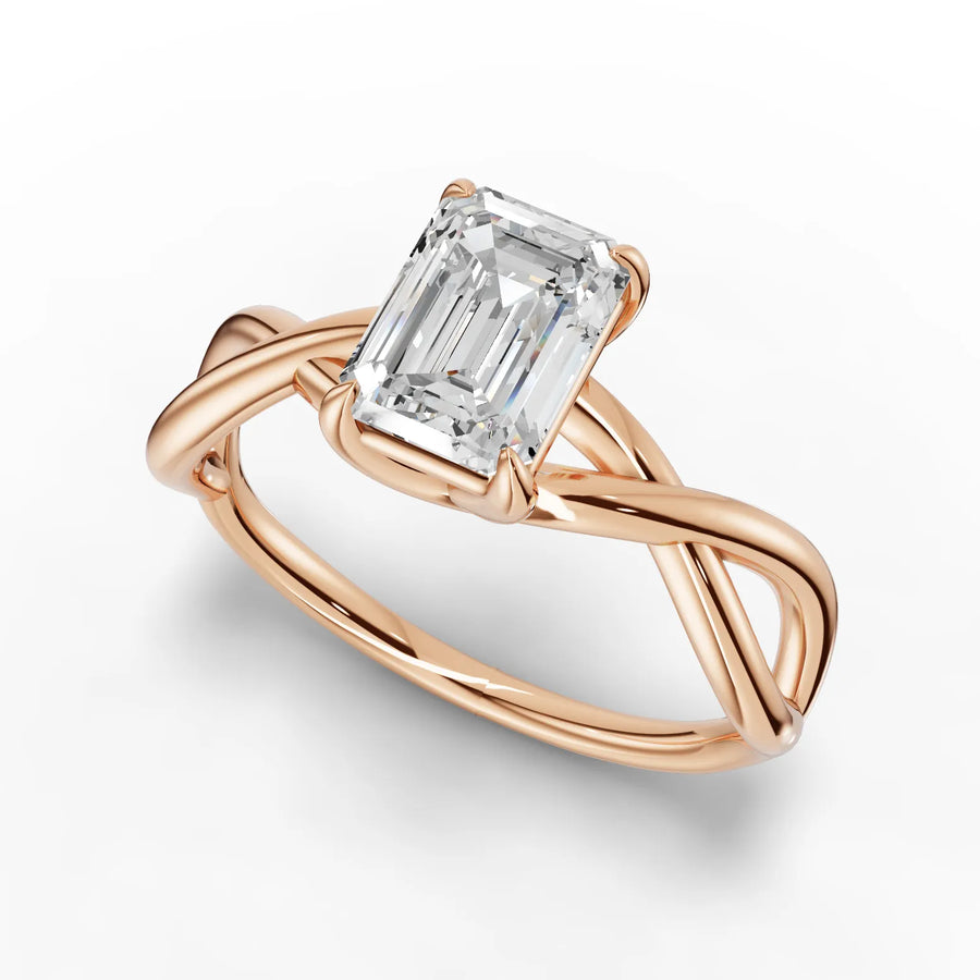 Rose gold prong geometry detail