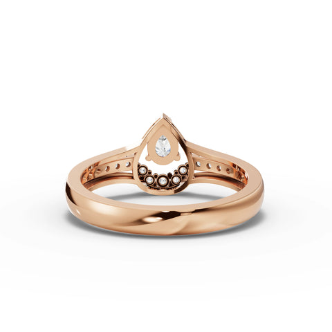 Pear-Cut Lab-Grown Diamond Teardrop Halo Ring