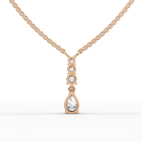 Pear-Cut Lab-Grown Diamond Drop Pendant Necklace