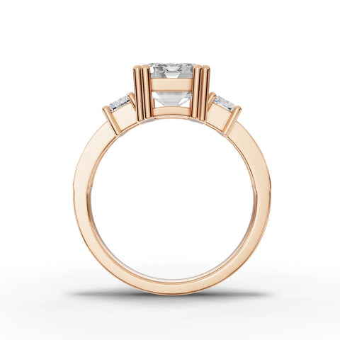 Emerald Cut Lab Diamond Ring · Tapered Step-Cut Sides