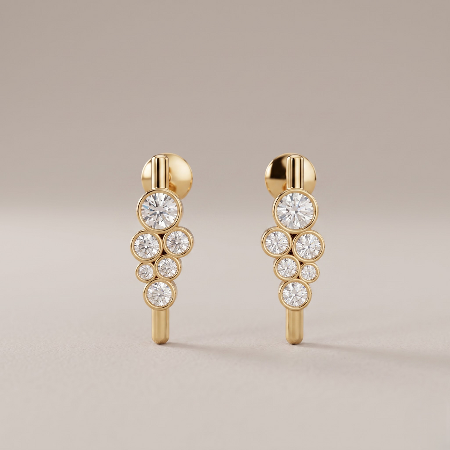 Statement diamond earrings by Buvea