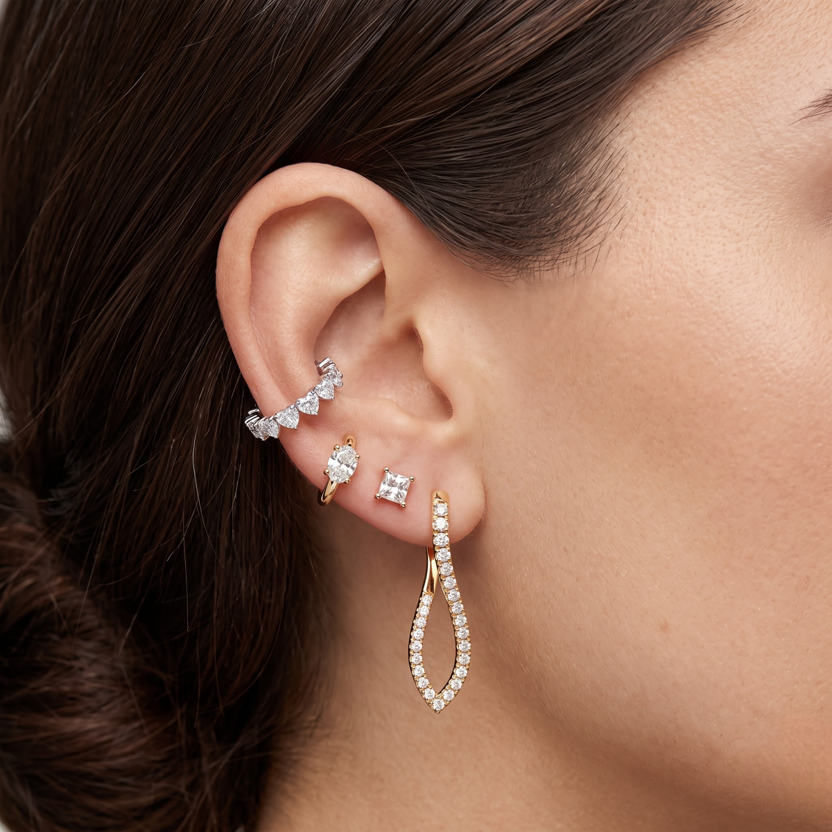Lab-grown diamond earrings by Buvea