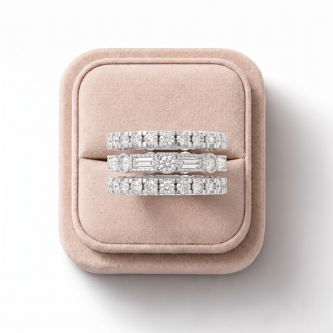 2.95 Ct Round & Baguette Pavé Full Eternity Set