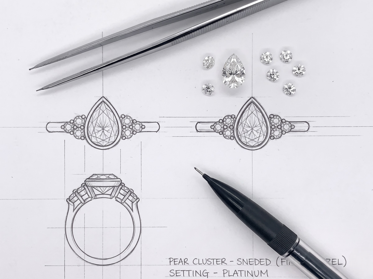 Custom lab-grown diamond ring design by Buvea Jewels