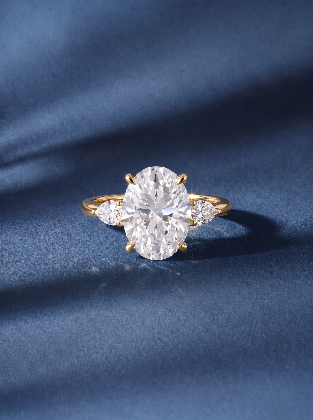 Solitaire lab-grown diamond engagement ring