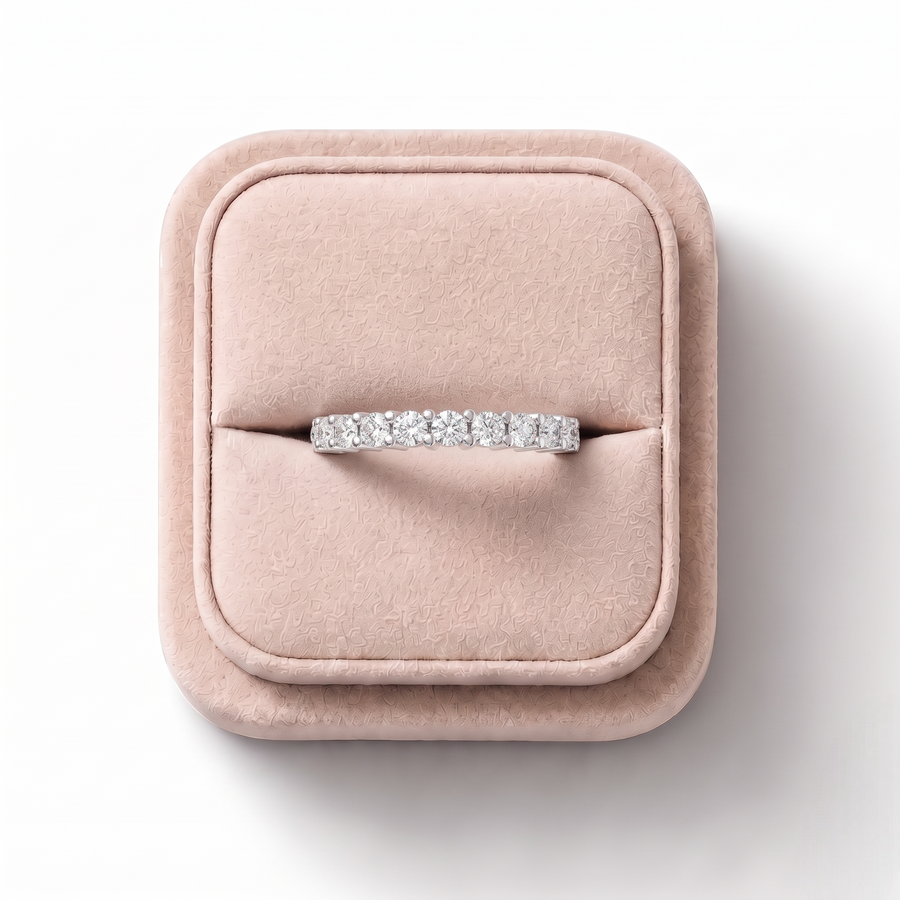 0.33 Ct Round Baskets Set Half Eternity Ring