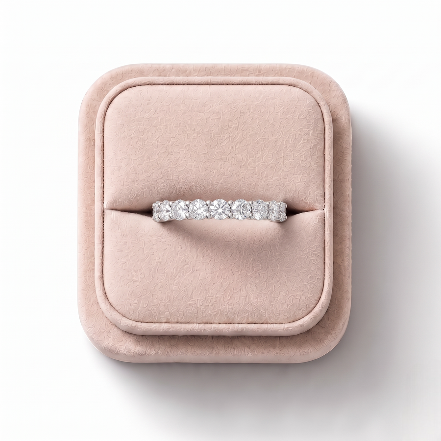 0.72 Ct Round Baskets Set Full Eternity Ring