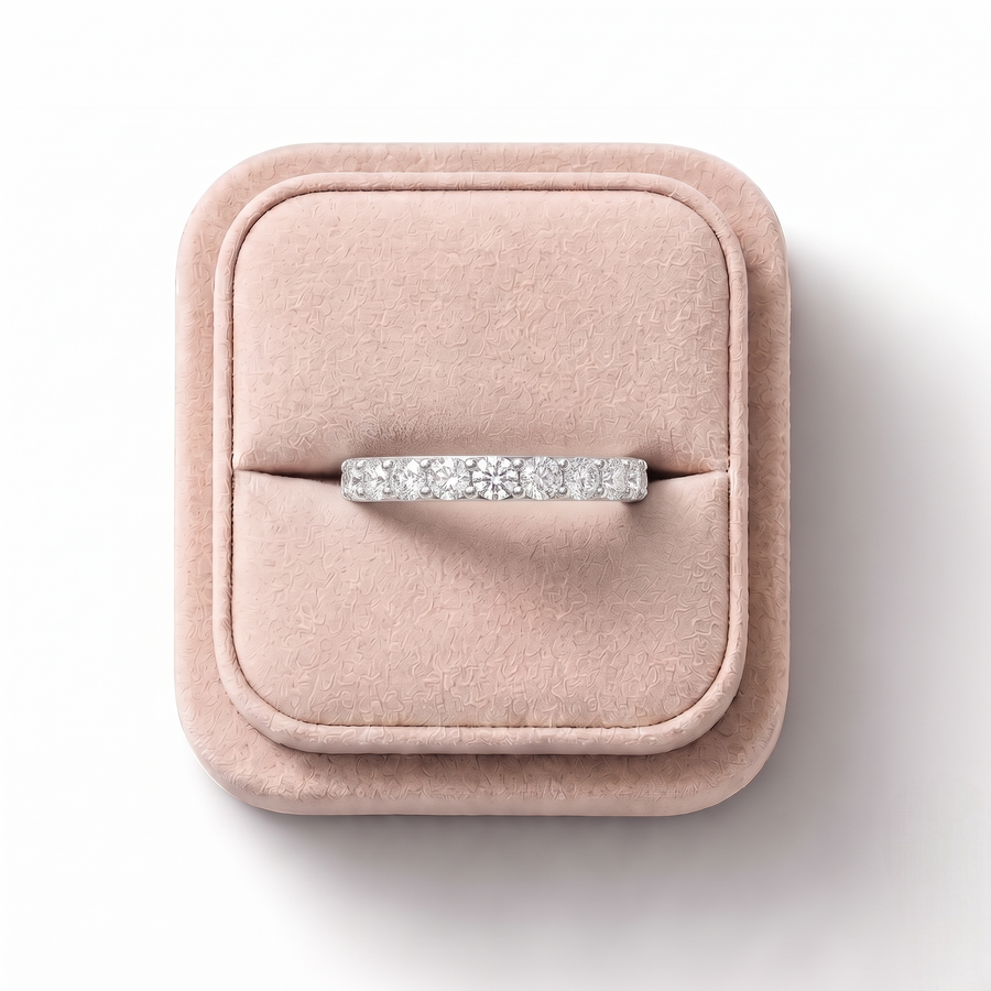 0.34 Ct Round Pavé Half Eternity Band
