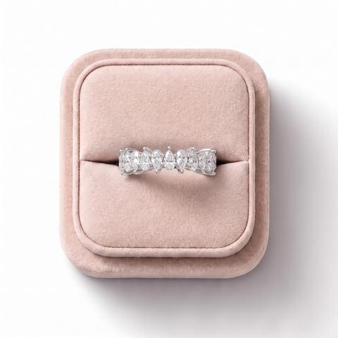 2.41 Ct Pear Shared-Prong Full Eternity Ring