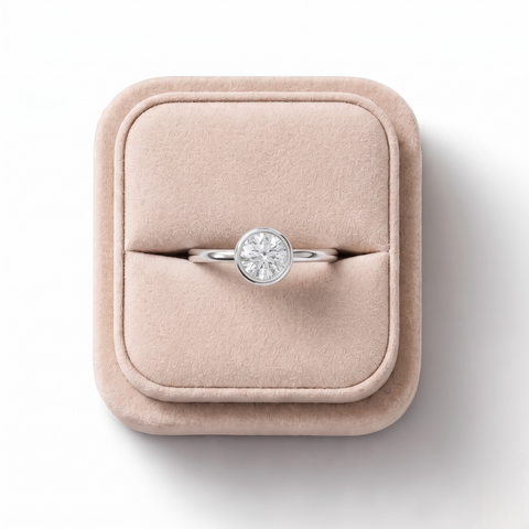 1.50 Ct Bezel Round Solitaire Lab Diamond Ring