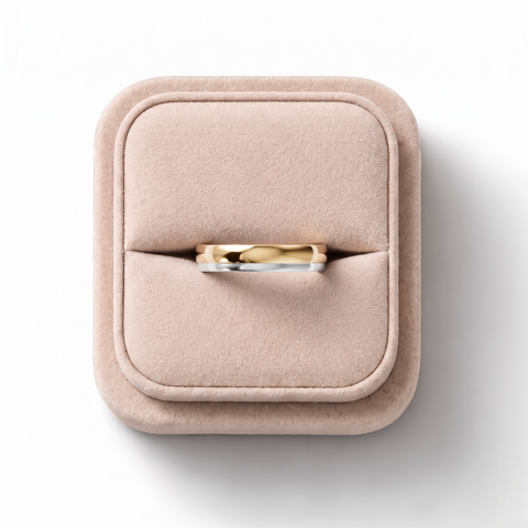 Two-Tone Polished Gold Wedding Band for Men
