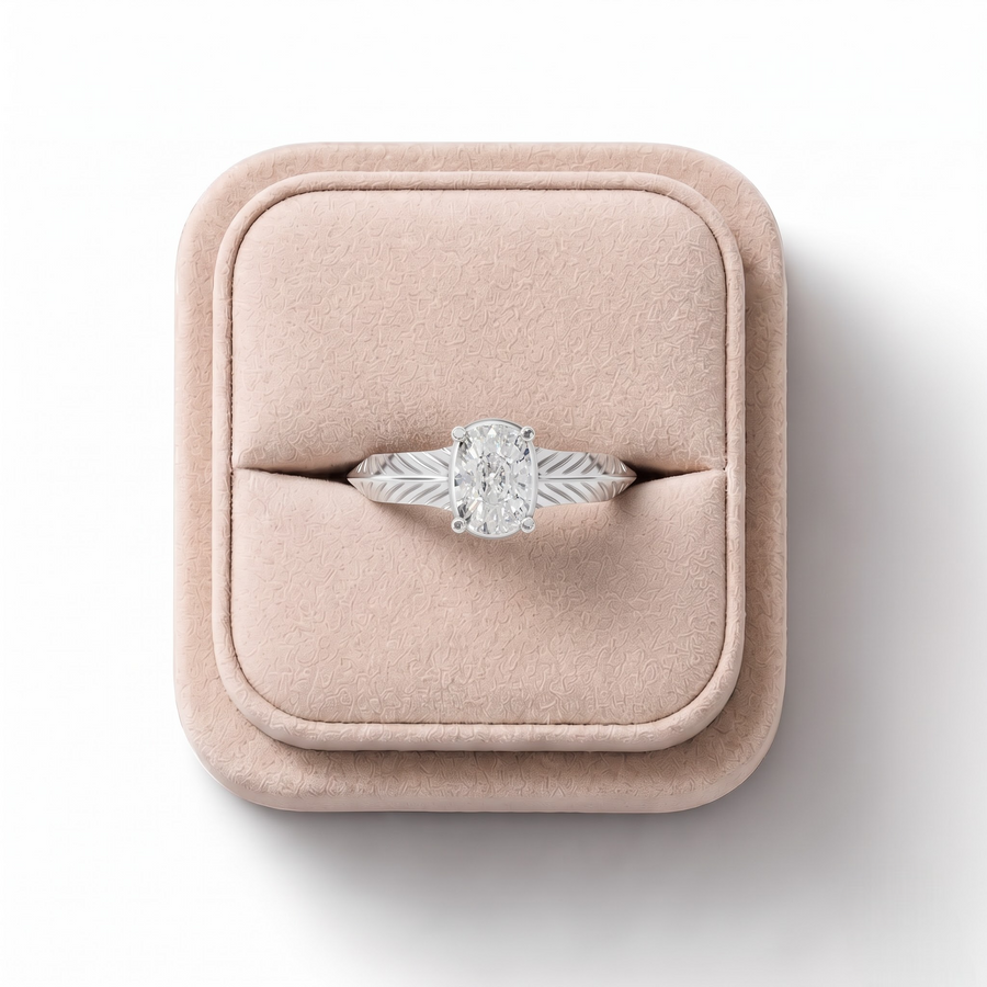 1.00 Ct Cushion Diamond Solitaire Band Ring