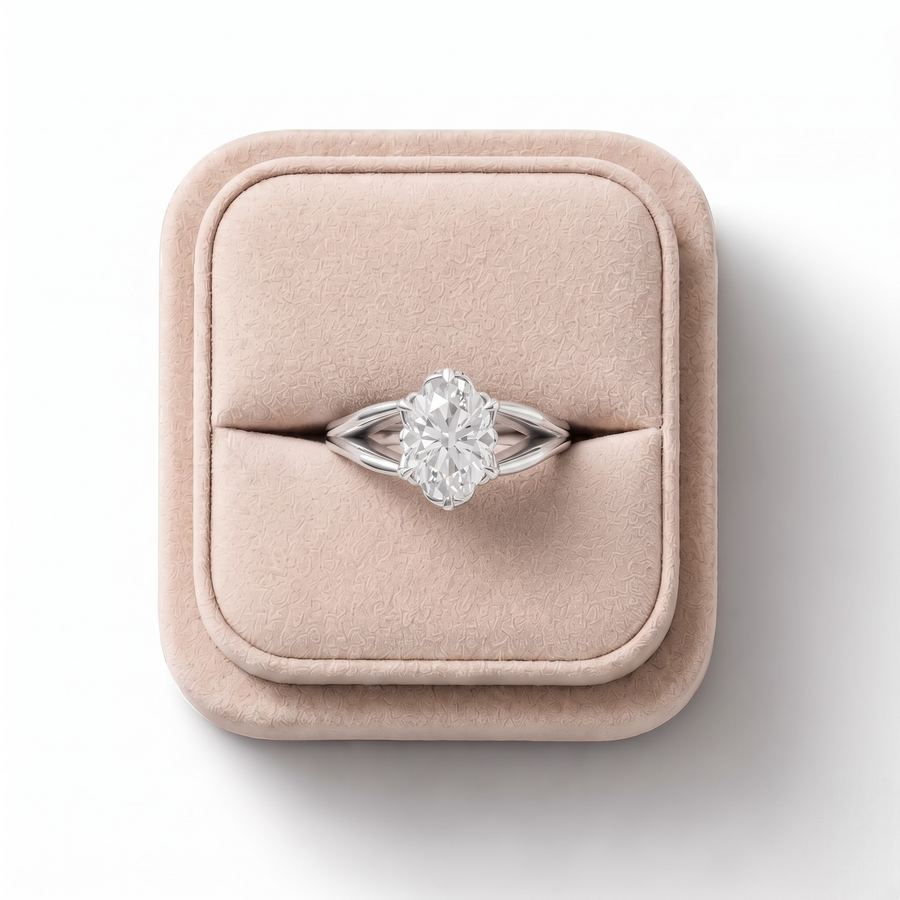 1.50 CT Oval Solitaire Lab Grown Diamond Ring