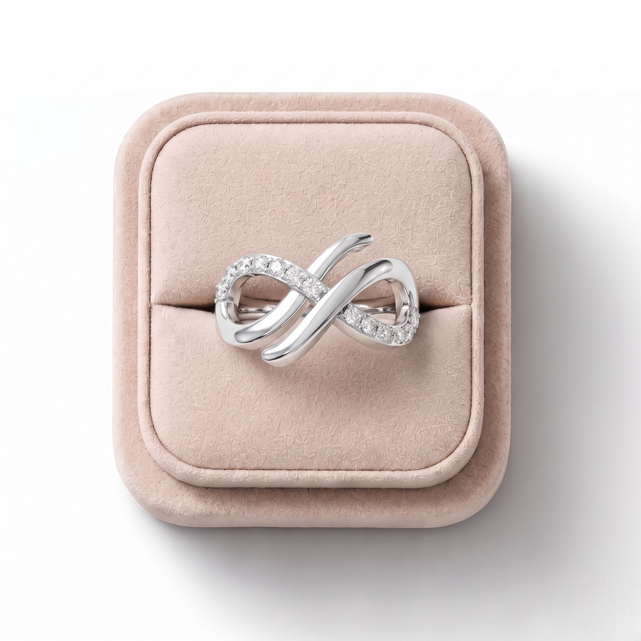 0.24 Ct Infinity Pavé Lab Diamond Ring
