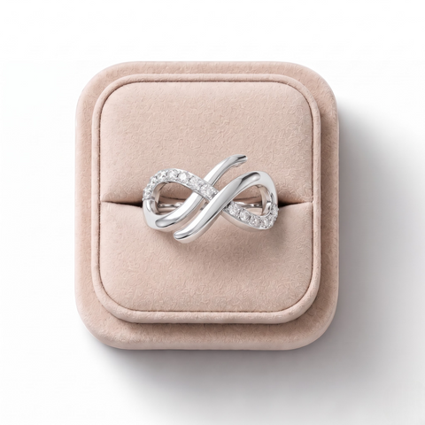 0.24 Ct Infinity Pavé Lab Diamond Ring
