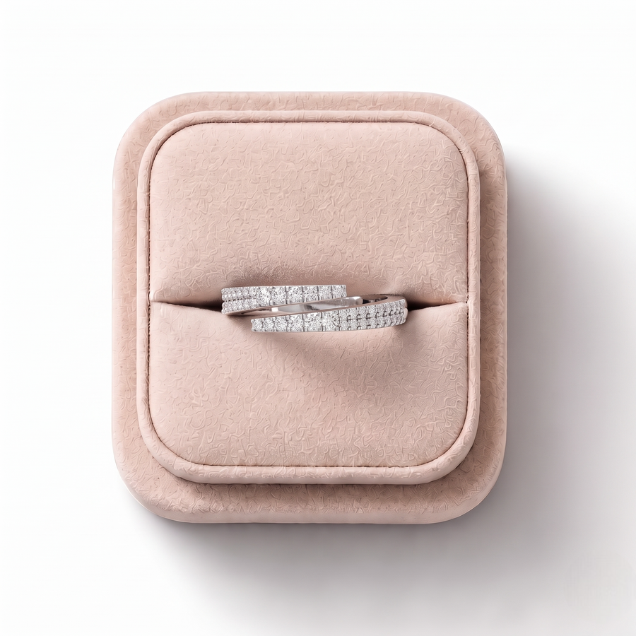 0.36 Ct Open Wrap Pavé Lab Diamond Ring