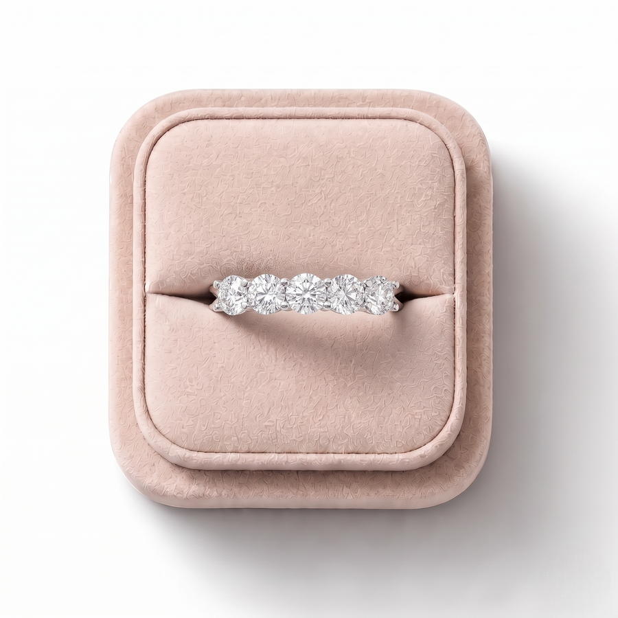 0.50 Ct Round Five Stone Statement Ring