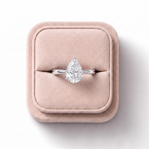 1.00 Ct Pear Solitaire Lab Diamond Ring