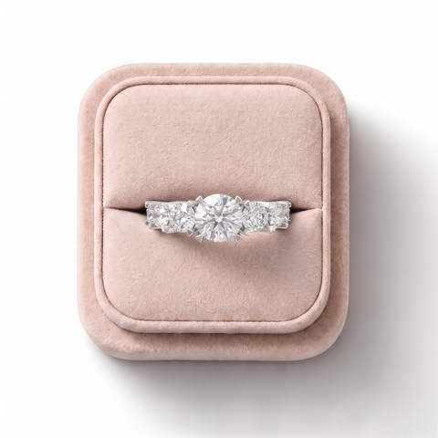 2.52 Ct Round Lab Diamond Five Stone Ring