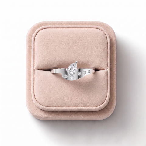 0.27 Ct Pear Lab Diamond Flush Ring