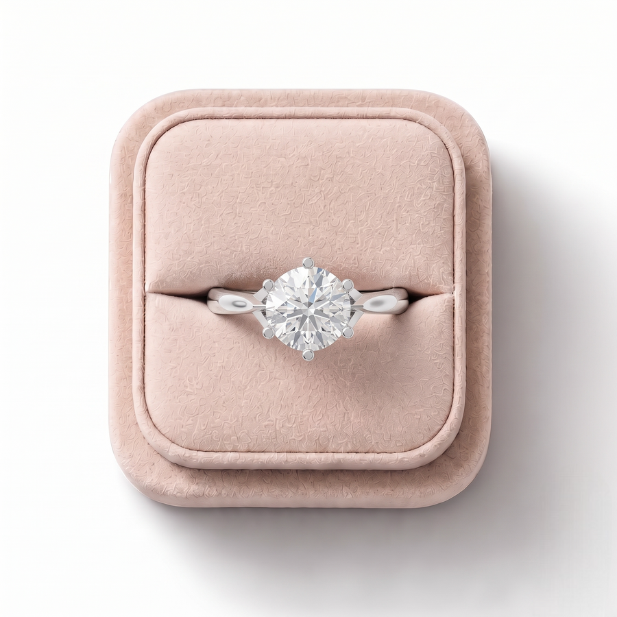 1.09 Ct Round Hidden Halo Ring 1.00 Ct Center