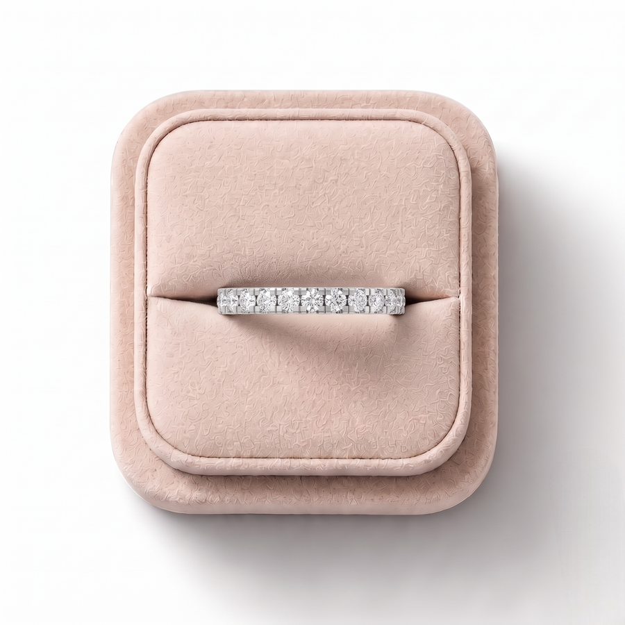 0.70 Ct Round Bar-Set Full Eternity Ring