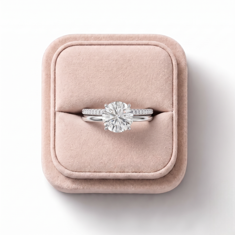 1.60 Ct Round Lab Diamond Split Ring 1.50 Ct Center