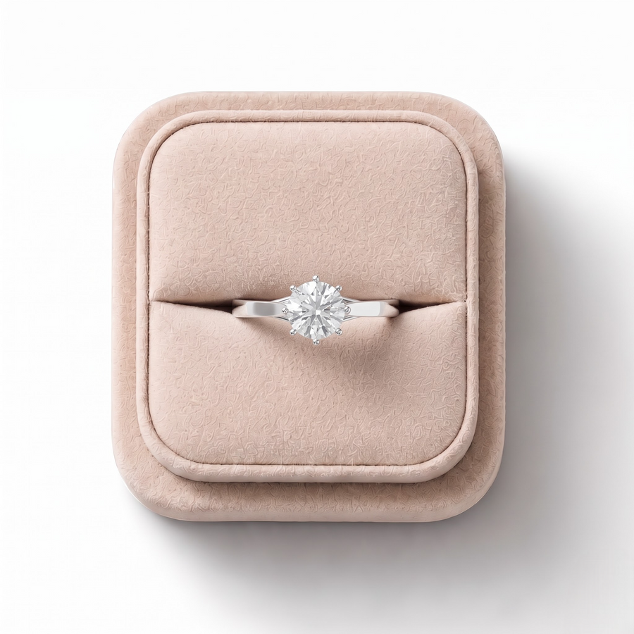 1.00 Ct Six Prong Round Solitaire Engagement Ring