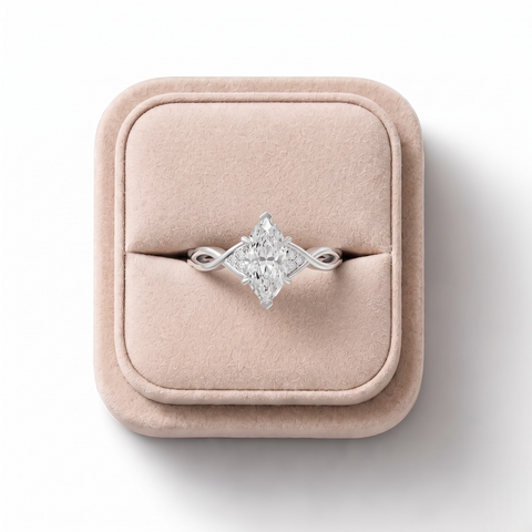1.03 CT Marquise Twist Band Lab Diamond Ring