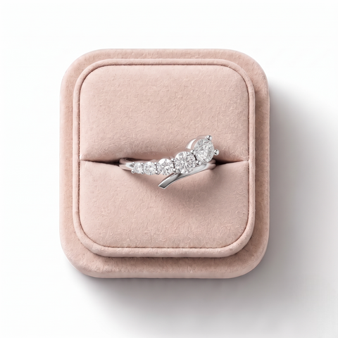 0.77 Ct Round Five Stone Diamond Ring
