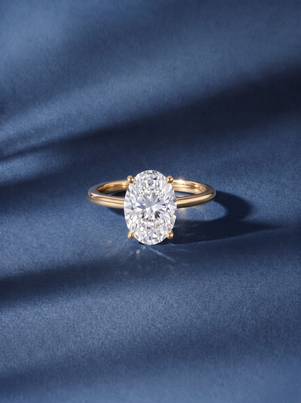 Solitaire lab-grown diamond engagement ring
