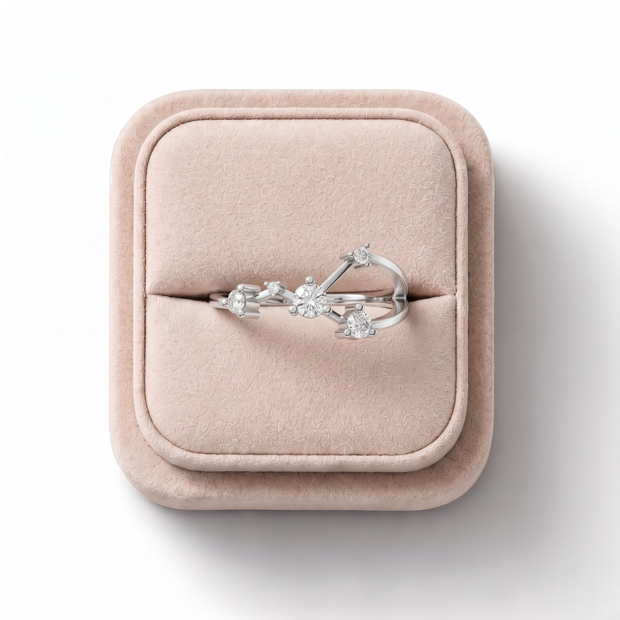 0.21 CT Round Cancer Lab Diamond Ring