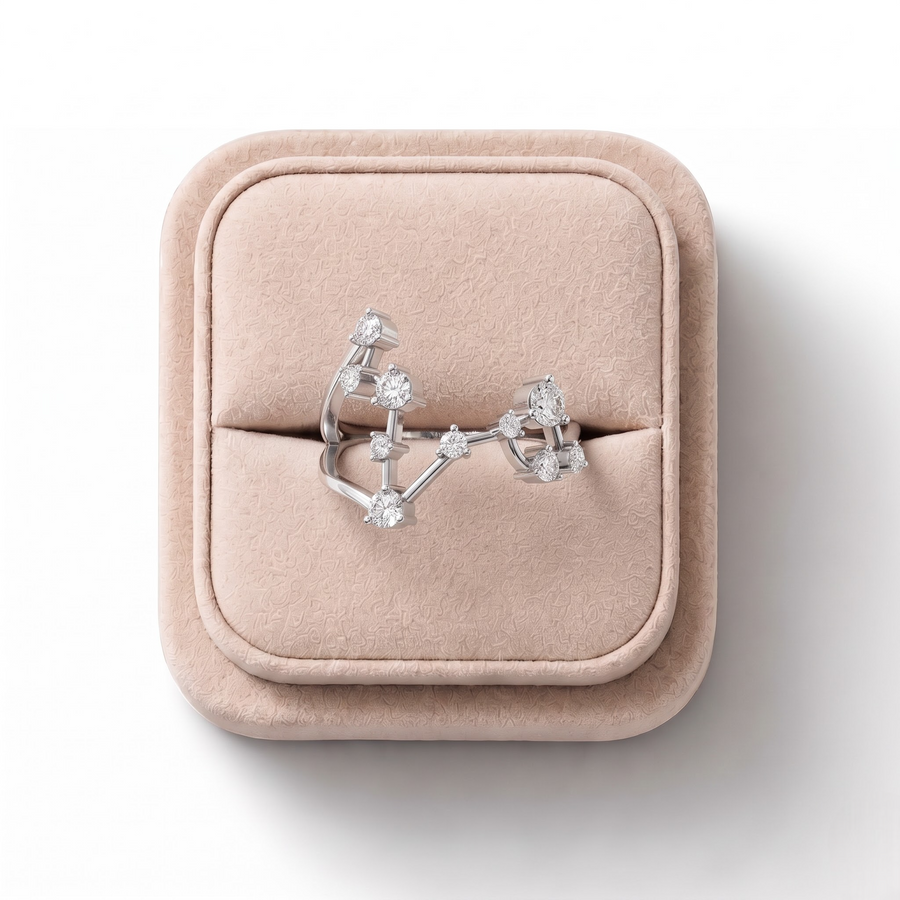 0.37 Ct Round Pisces Statement Lab Diamond Ring