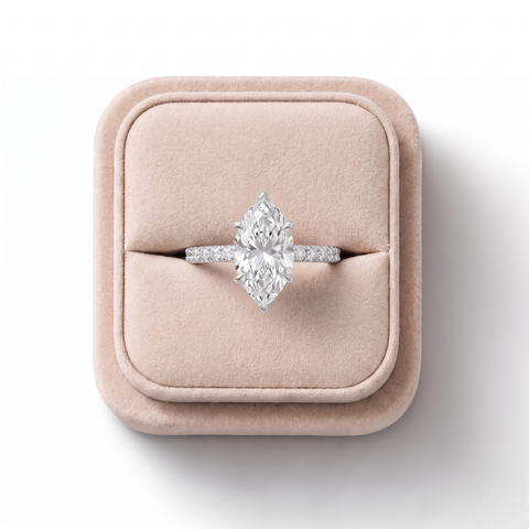 2.23 Ct Marquise Hidden Halo Pavé Ring
