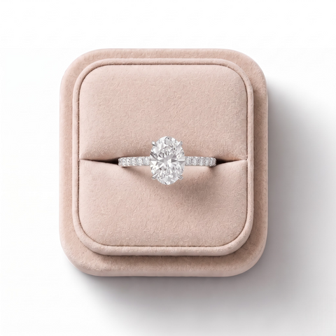 2.23 CT Oval Hidden Halo Pavé Ring