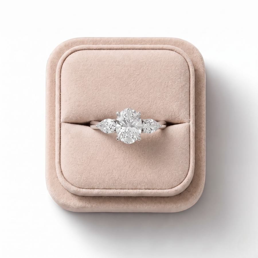 2.25 Ct Oval Three-Stone Lab Diamond Ring