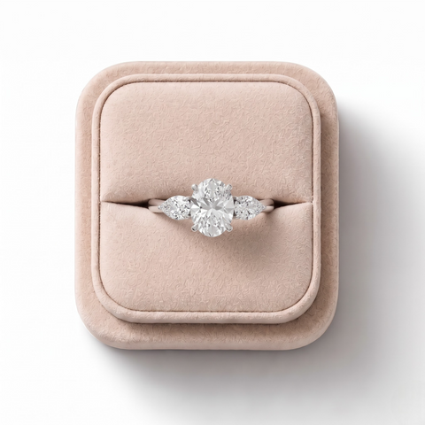 2.25 Ct Oval Three-Stone Lab Diamond Ring