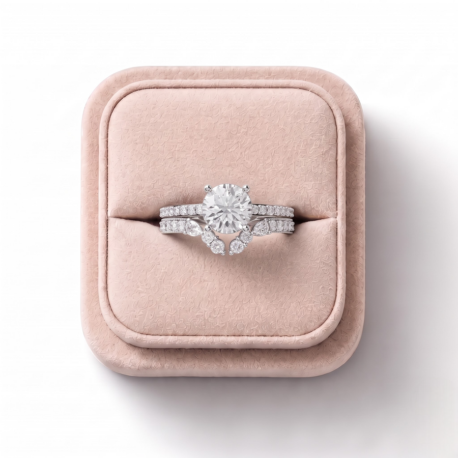 1.45 Ct Round Solitaire With Side Band Set 1.00 Ct Center