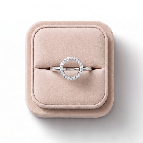 0.08 Ct Open Circle Pavé Lab Diamond Ring