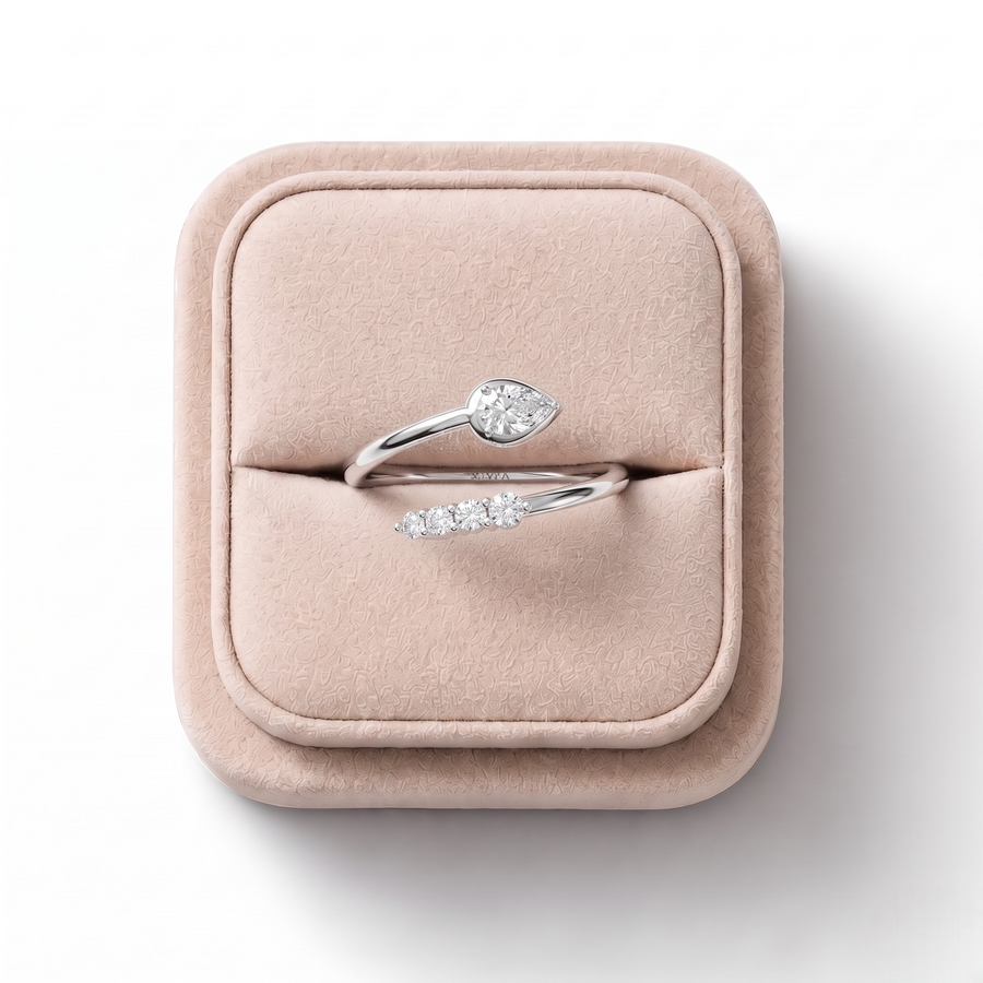0.25 Ct Statement Pear Lab Diamond Ring