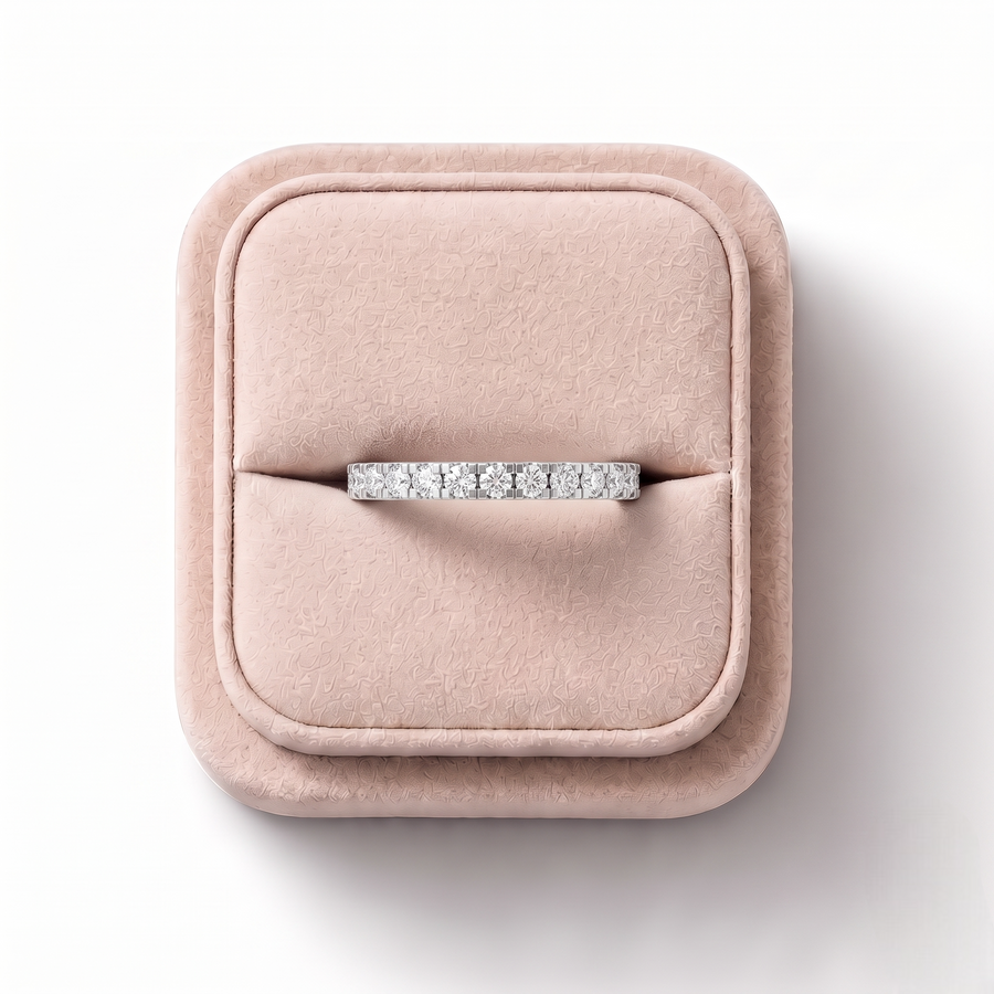 0.58 Ct Round Bar-Set Full Eternity Band