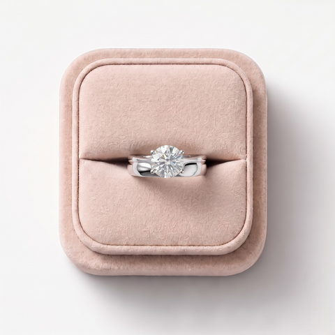1.50 Ct Round Solitaire With Band Ring 1.5 Ct Center