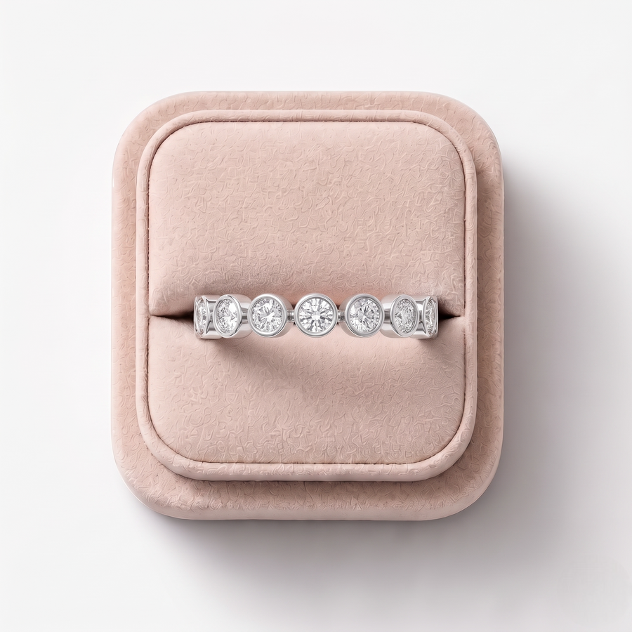 0.44 Ct Round Bezel Full Eternity Band